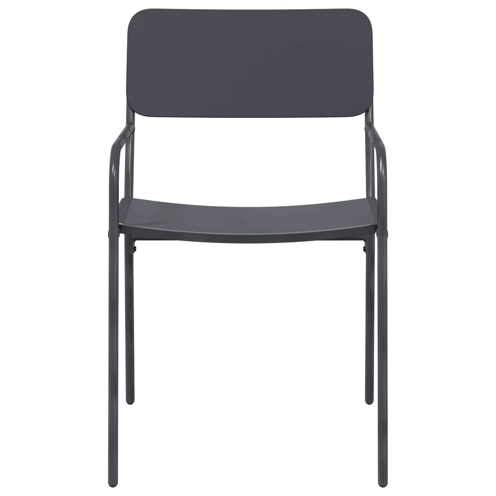 Chaises de jardin acier anthracite 51 x 55 x 81 cm - PANGIVO - Image 4