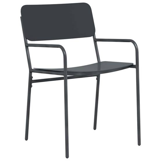 Chaises de jardin acier anthracite 51 x 55 x 81 cm - PANGIVO - Image 3