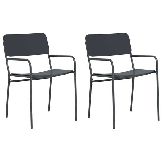 Chaises de jardin acier anthracite 51 x 55 x 81 cm - PANGIVO - Image 2