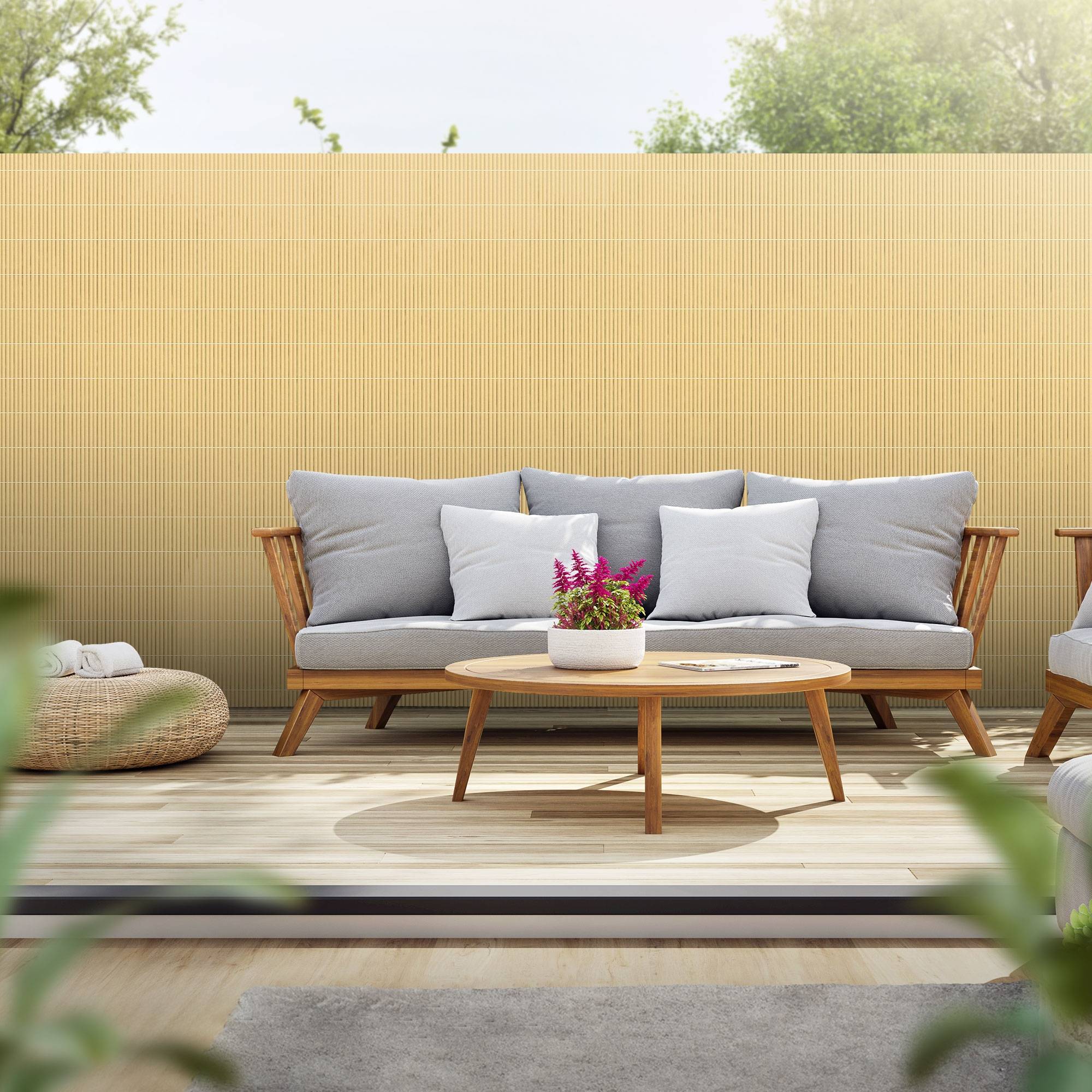 Canisse en PVC, 160x700cm (1x3m + 1x4m), Bambous, Brise Vue Natte pour Jardin Balcon, Clôture de Protection Visuelle, Résistant aux UV - Image 10