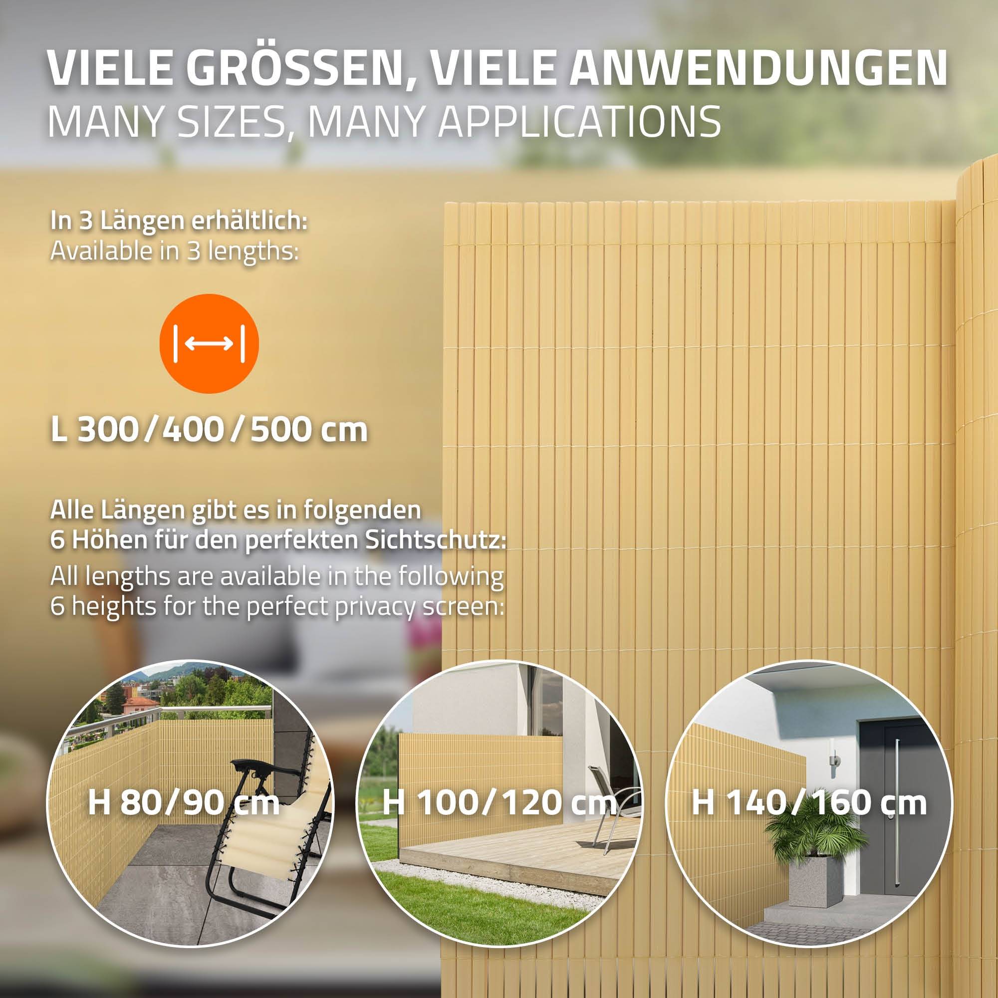 Canisse en PVC, 160x700cm (1x3m + 1x4m), Bambous, Brise Vue Natte pour Jardin Balcon, Clôture de Protection Visuelle, Résistant aux UV - Image 6