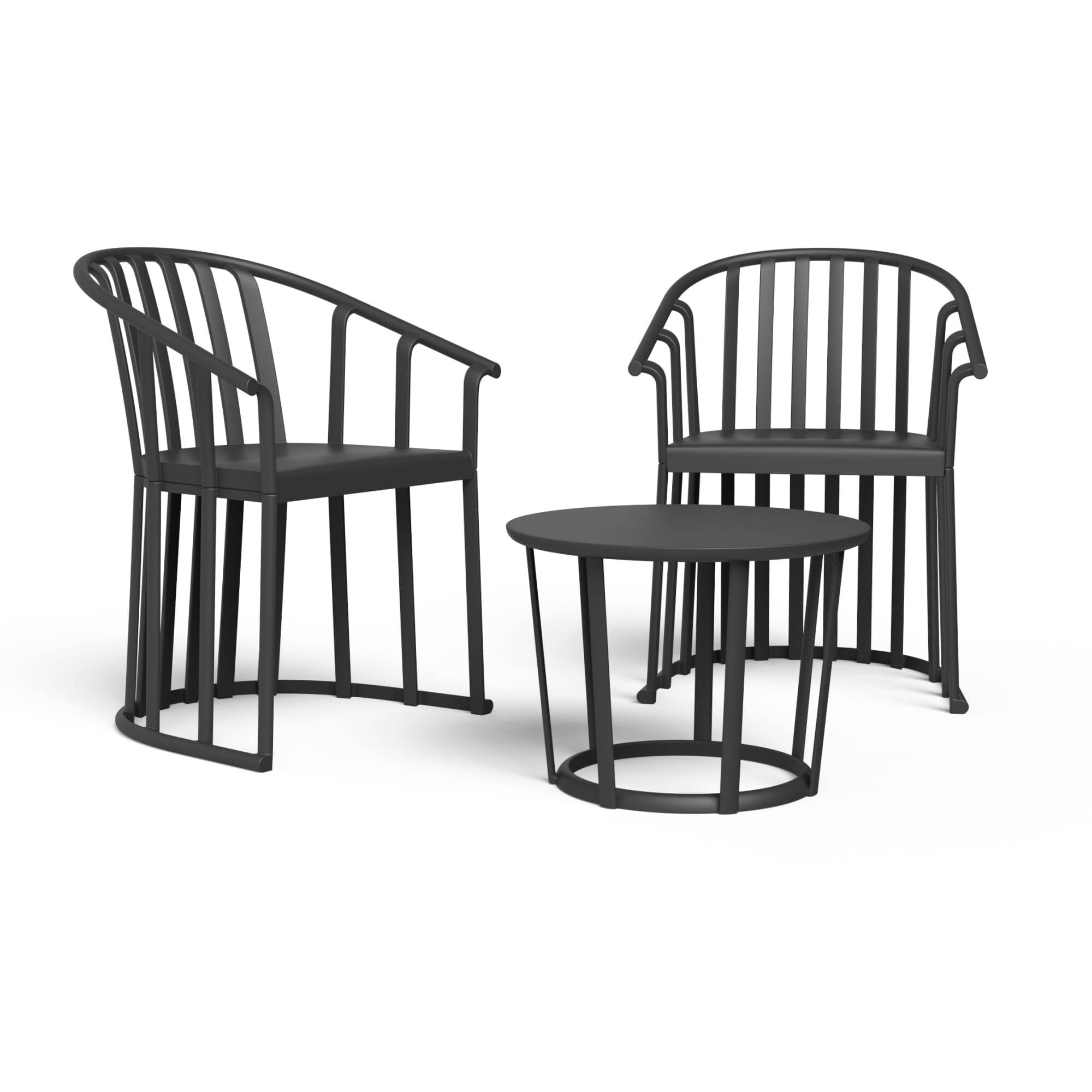 Set 2+1 fauteuils-table intérieur, extérieur noir RAFF Resol - Image 1