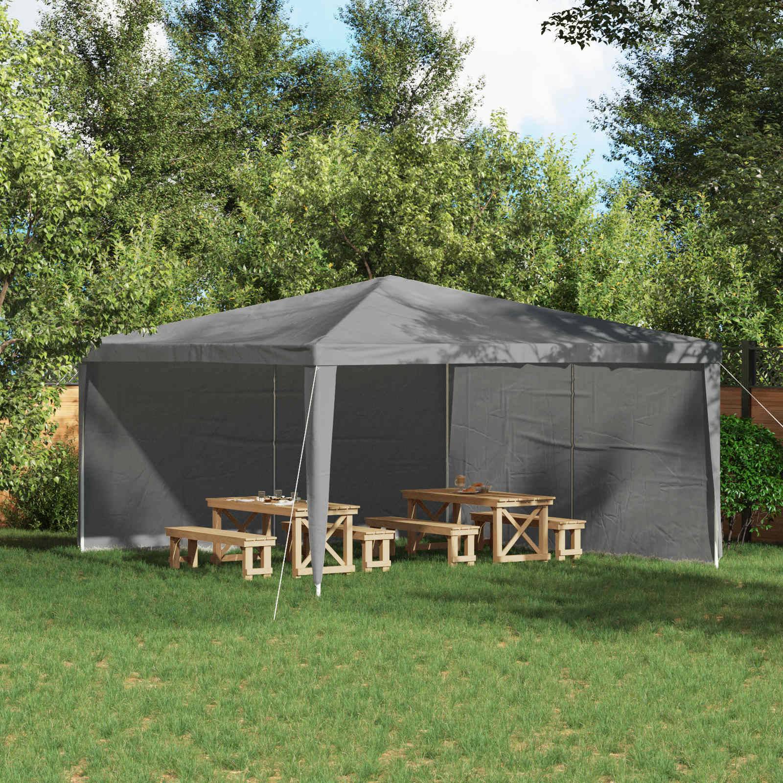 Mur de tente de fête PE et acier gris clair 400 x 195 cm, Poids:1.76kg - PANGIVO - Image 1