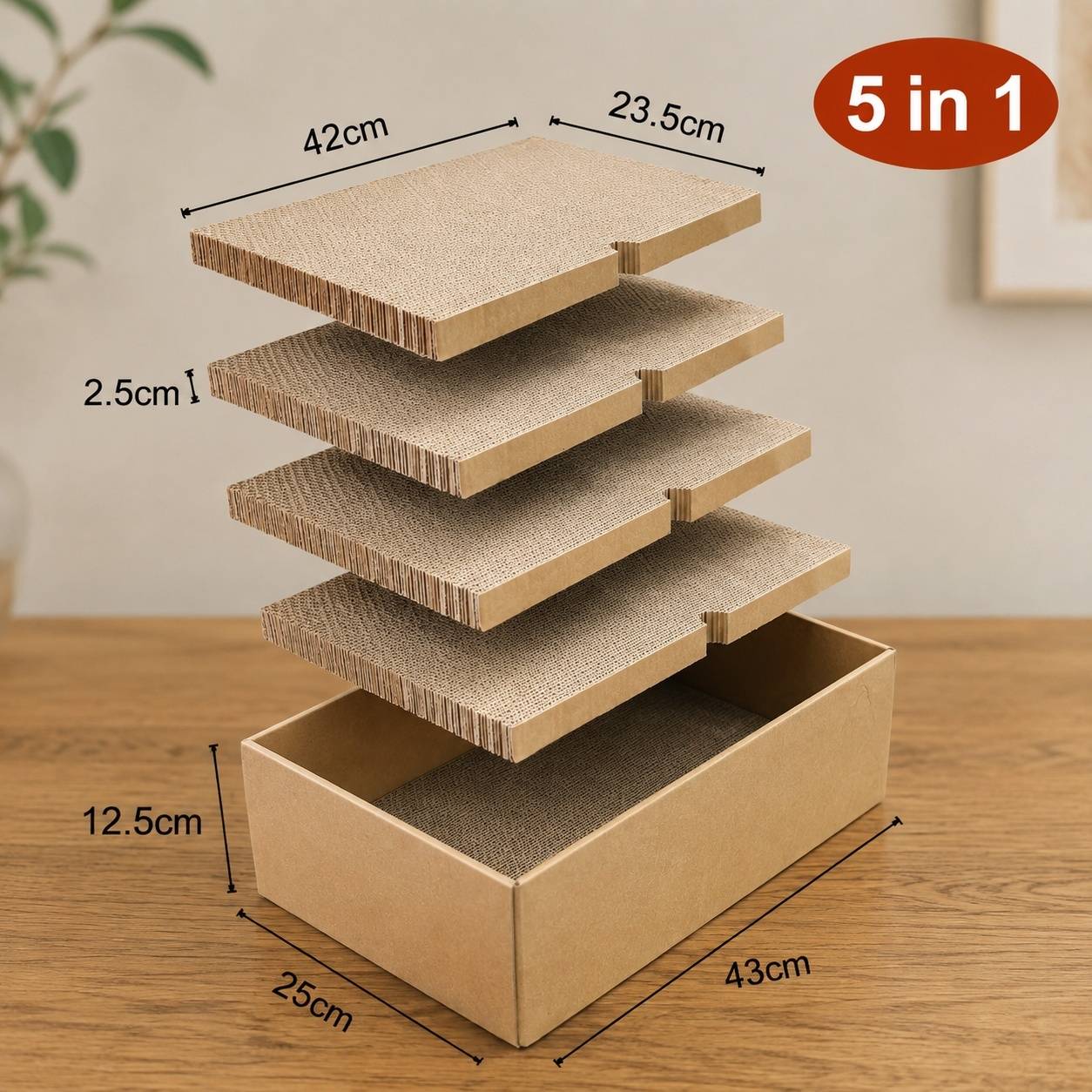 Lot de 5 Grattoirs pour Chats en Papier Ondulé Réversible Anti Dérapant - Image 2