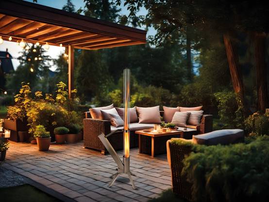 Chauffage de terrasse à granulés Lounge en acier inoxydable Green Flame - Image 2