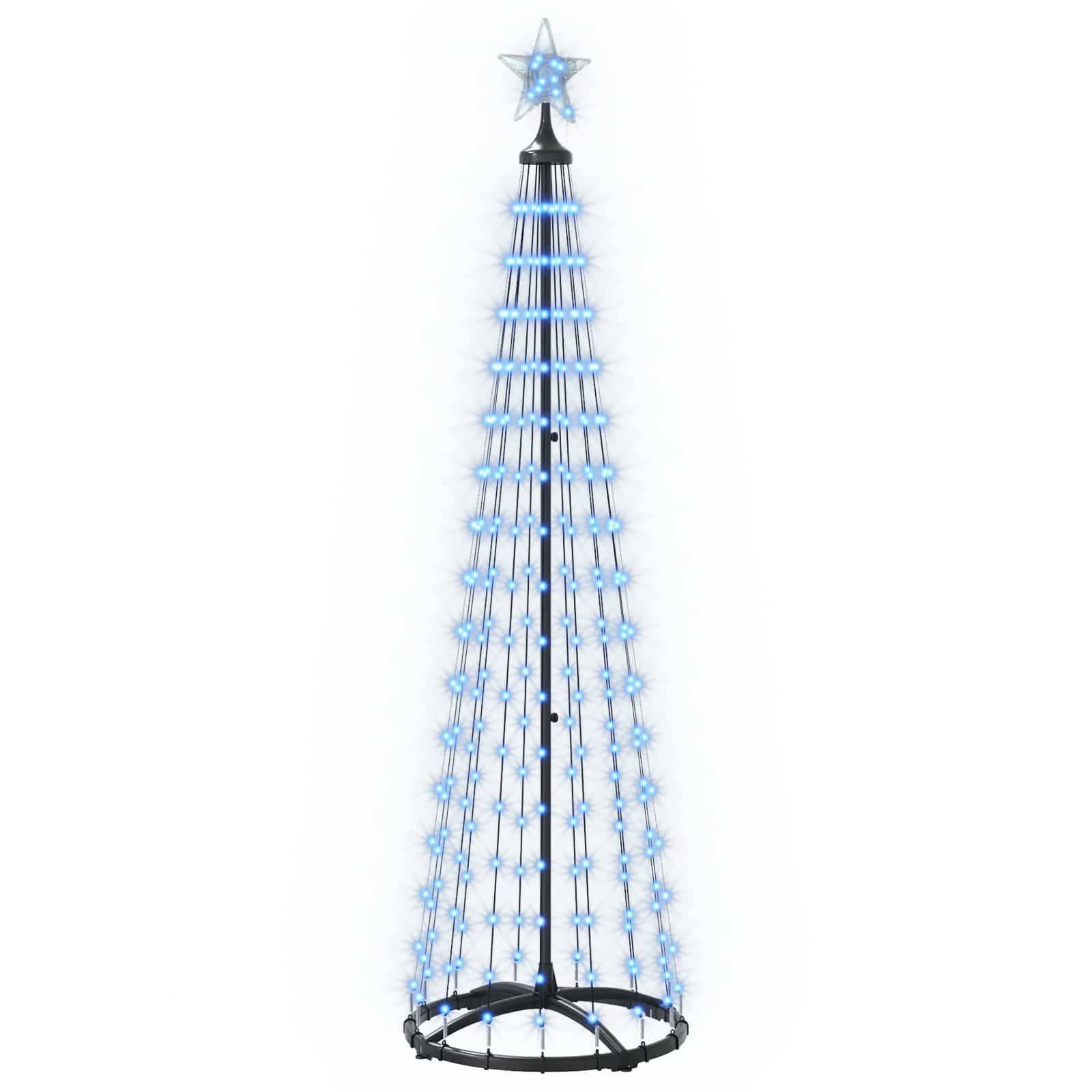 Vidaxl - Sapin cône lumineux LED 180 cm 250 LED Bleu Acier Blanc vidaXL 42050809 - Image 2