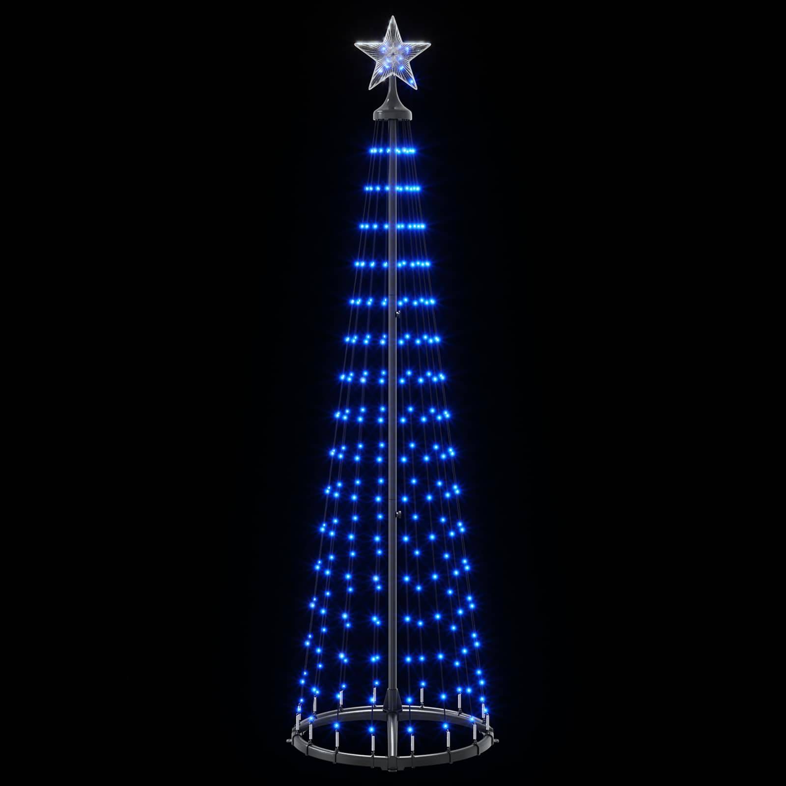 Vidaxl - Sapin cône lumineux LED 180 cm 250 LED Bleu Acier Blanc vidaXL 42050809 - Image 5