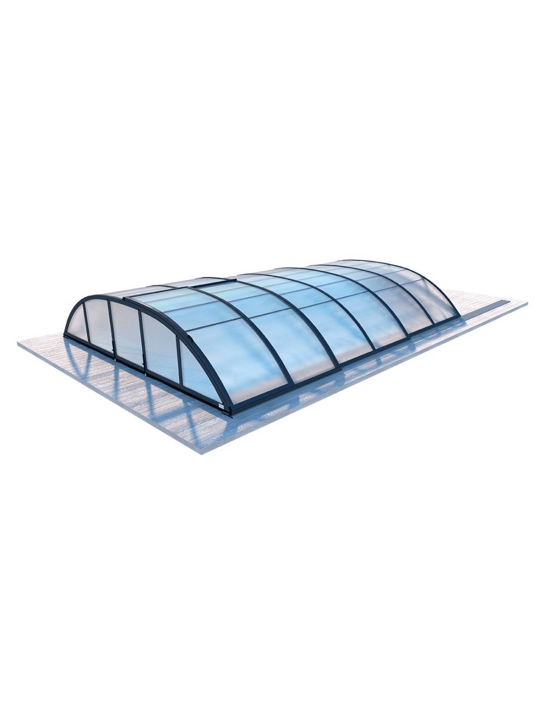 Altanka - Abri de piscine Horizon pour les modèles 4,10x3 m - BAS85, BAS785 - polycarbonate alvéolaire 8 mm - Couleur Ral7016 Graphite - ECO213 - Image 1