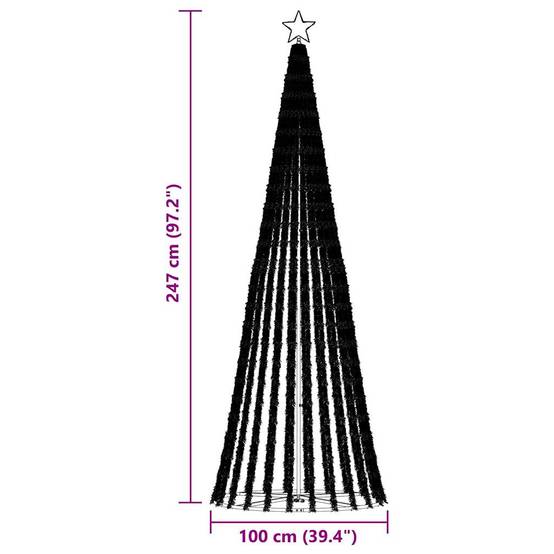 Sapin De Noël - Arbre de Noël lumineux conique 475 LED blanc froid 247 cm - Image 10