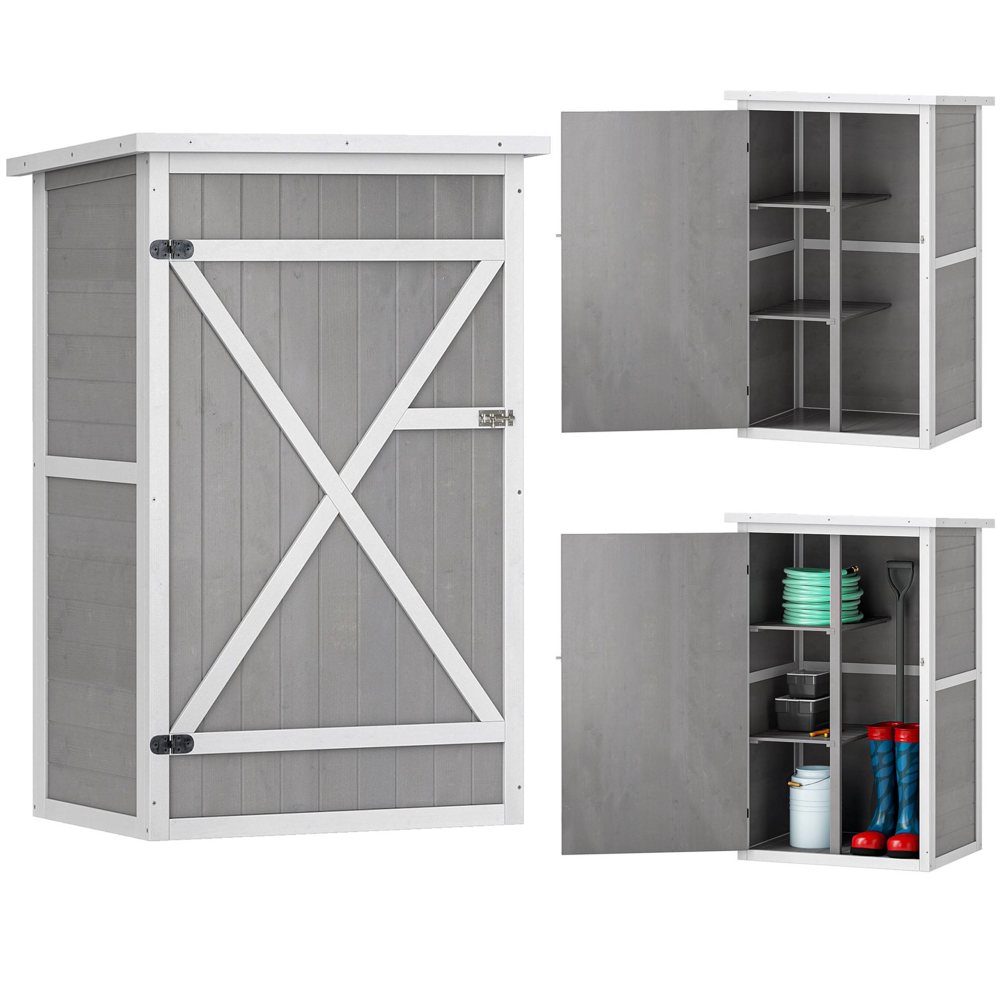 ComfortXL - Armoire à outils bois sapin pour jardin et terrasse avec toit asphalte 75x56cm gris - ComfortXL Outdoor Living - Image 1
