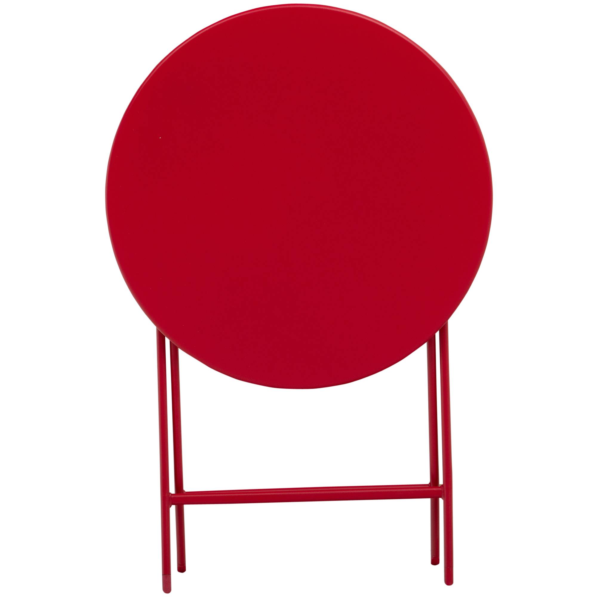 Outsunny - Salon de jardin bistro pliable - table ronde Ø 60 cm avec 2 chaises pliantes - métal thermolaqué rouge - Outsunny - Image 5