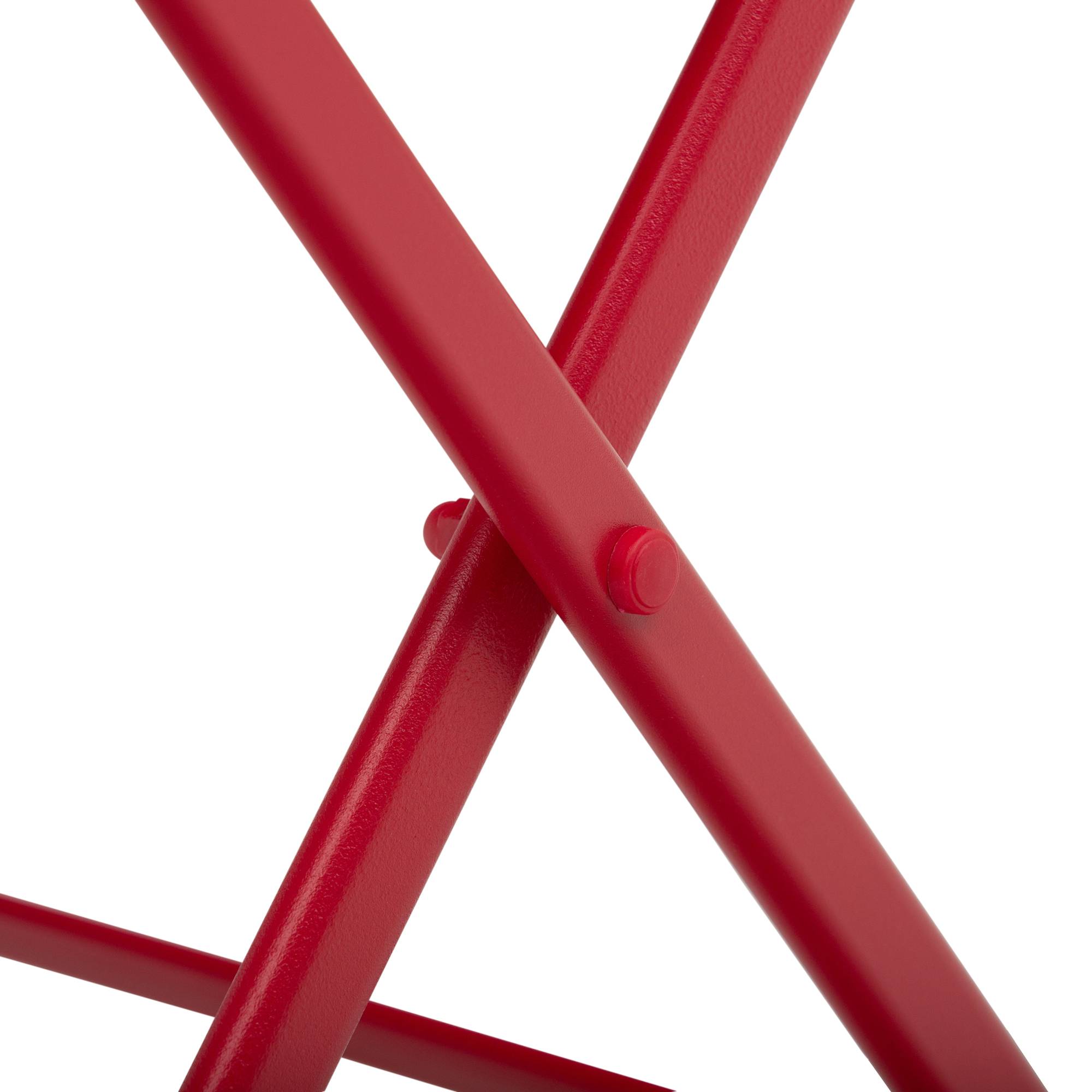 Outsunny - Salon de jardin bistro pliable - table ronde Ø 60 cm avec 2 chaises pliantes - métal thermolaqué rouge - Outsunny - Image 9