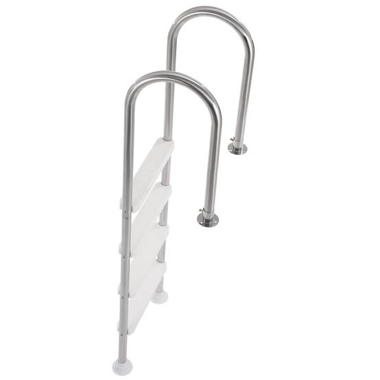 SucceBuy Échelle piscine inox 4 marches, double rampe antidérapante, capacité 120 kg, pour piscines creusées intérieur/extérieur - Image 1