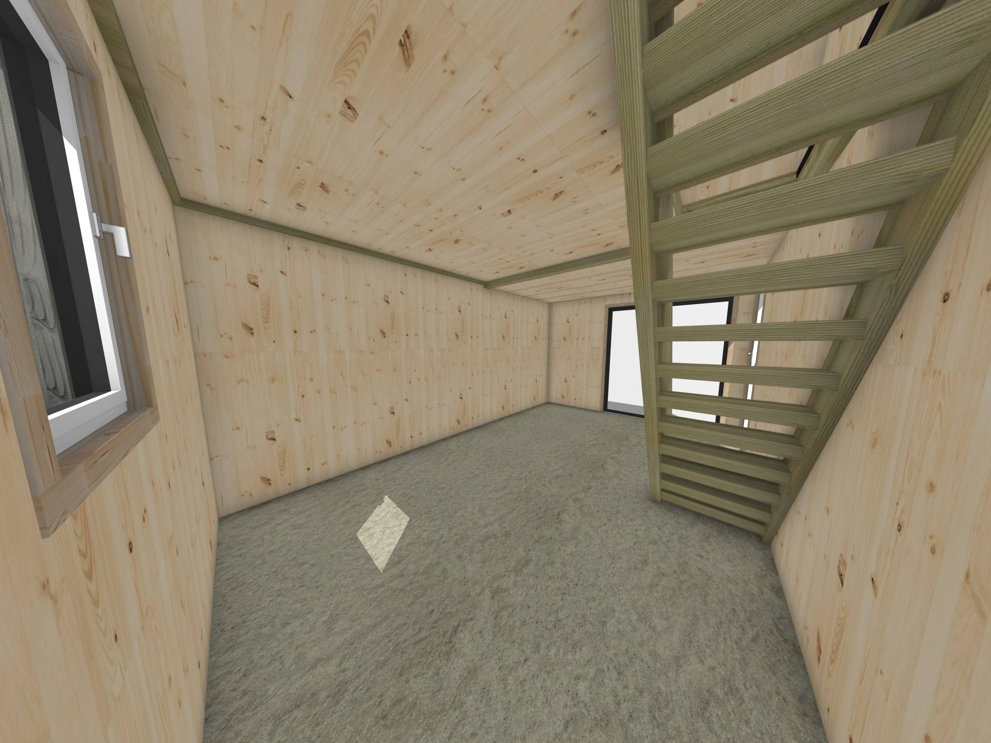 Studio de jardin bien isolé en bois 5,5 x 3,5 x 2,7 m / isolation RE2020 avec mezzanine et terrasse - Image 5