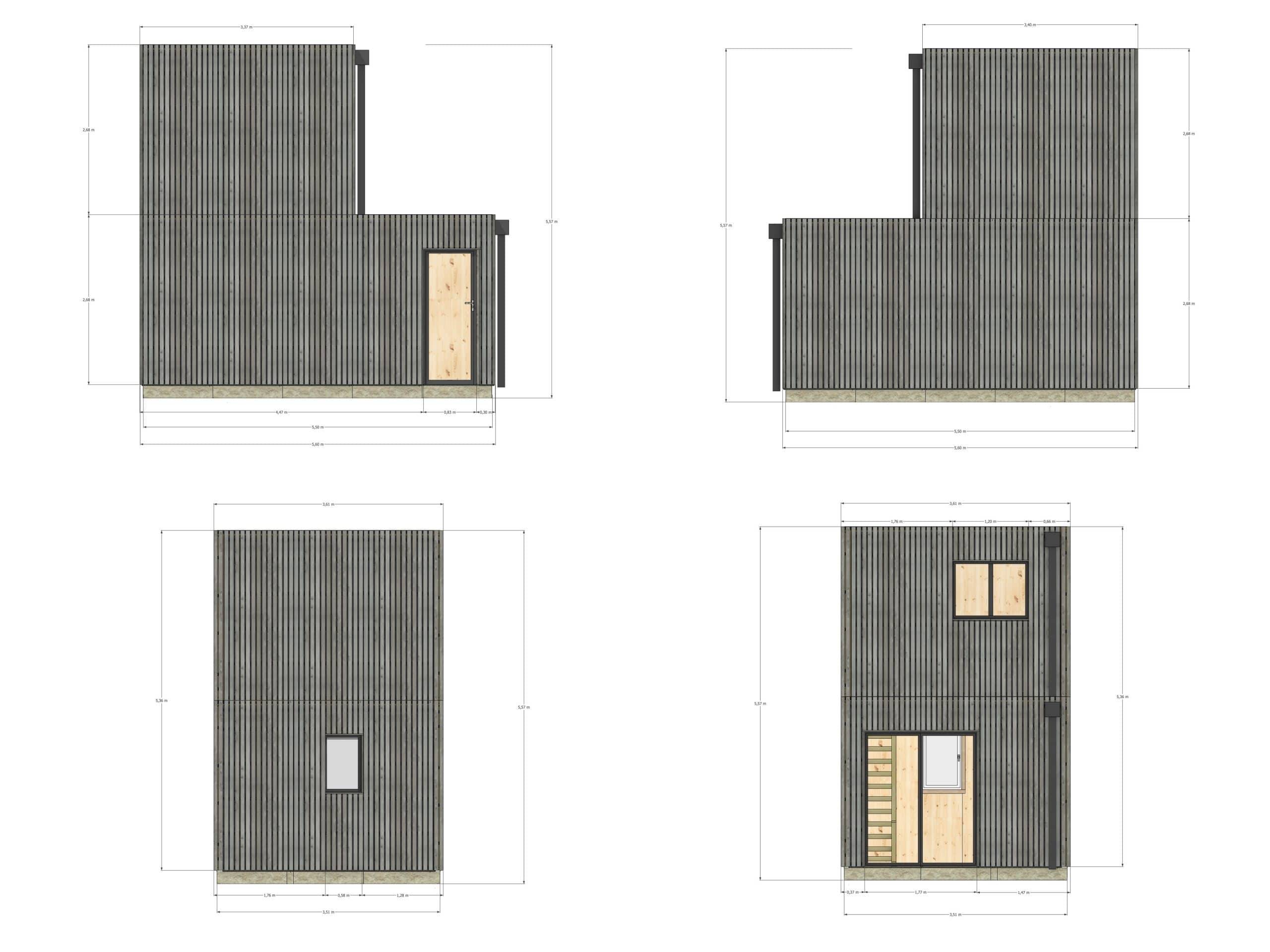 Studio de jardin bien isolé en bois 5,5 x 3,5 x 2,7 m / isolation RE2020 avec mezzanine et terrasse - Image 4
