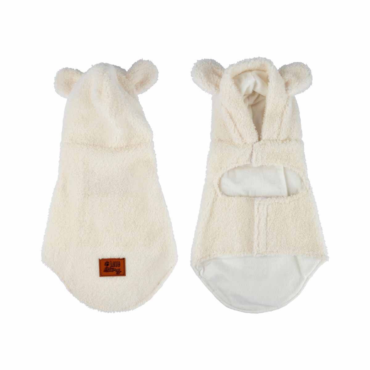 Love Story - Veste Doudou pour Chien "Wooly" 35cm Écru - Image 1