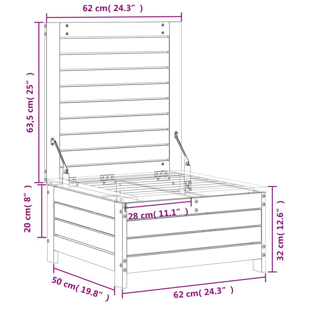 Vidaxl - Repose-pied de jardin 62x63,5x32 cm bois de pin massif vidaXL 844898 - Image 3