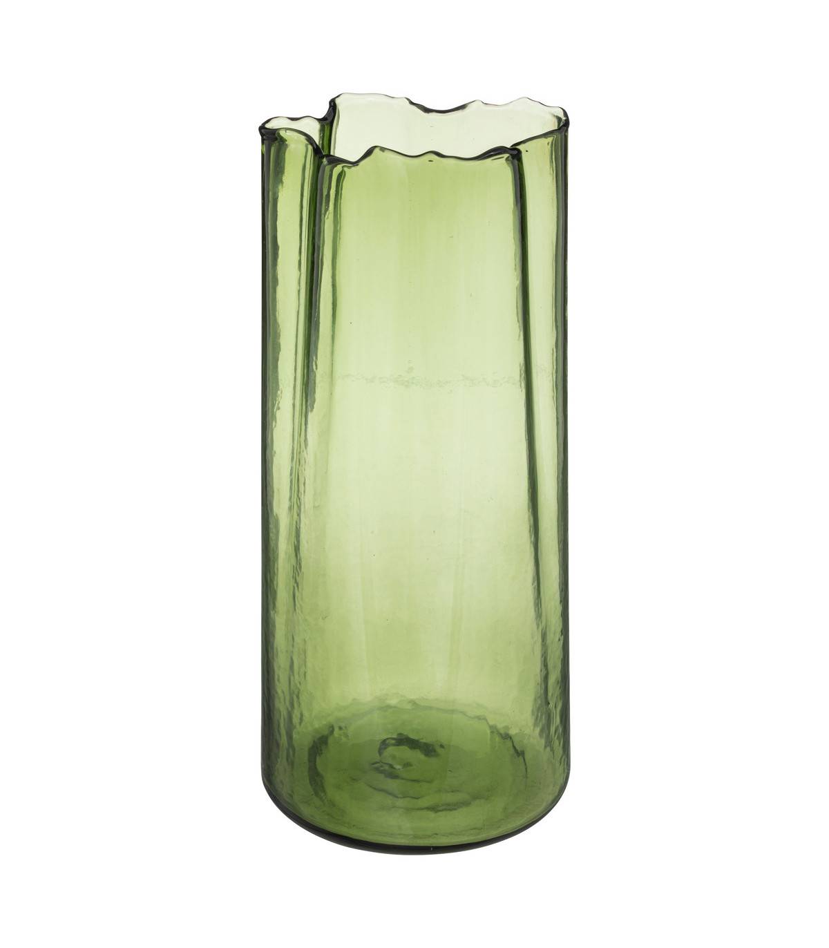 Vase aux contours irréguliers en Verre teinté Vert H 32 cm - Image 1