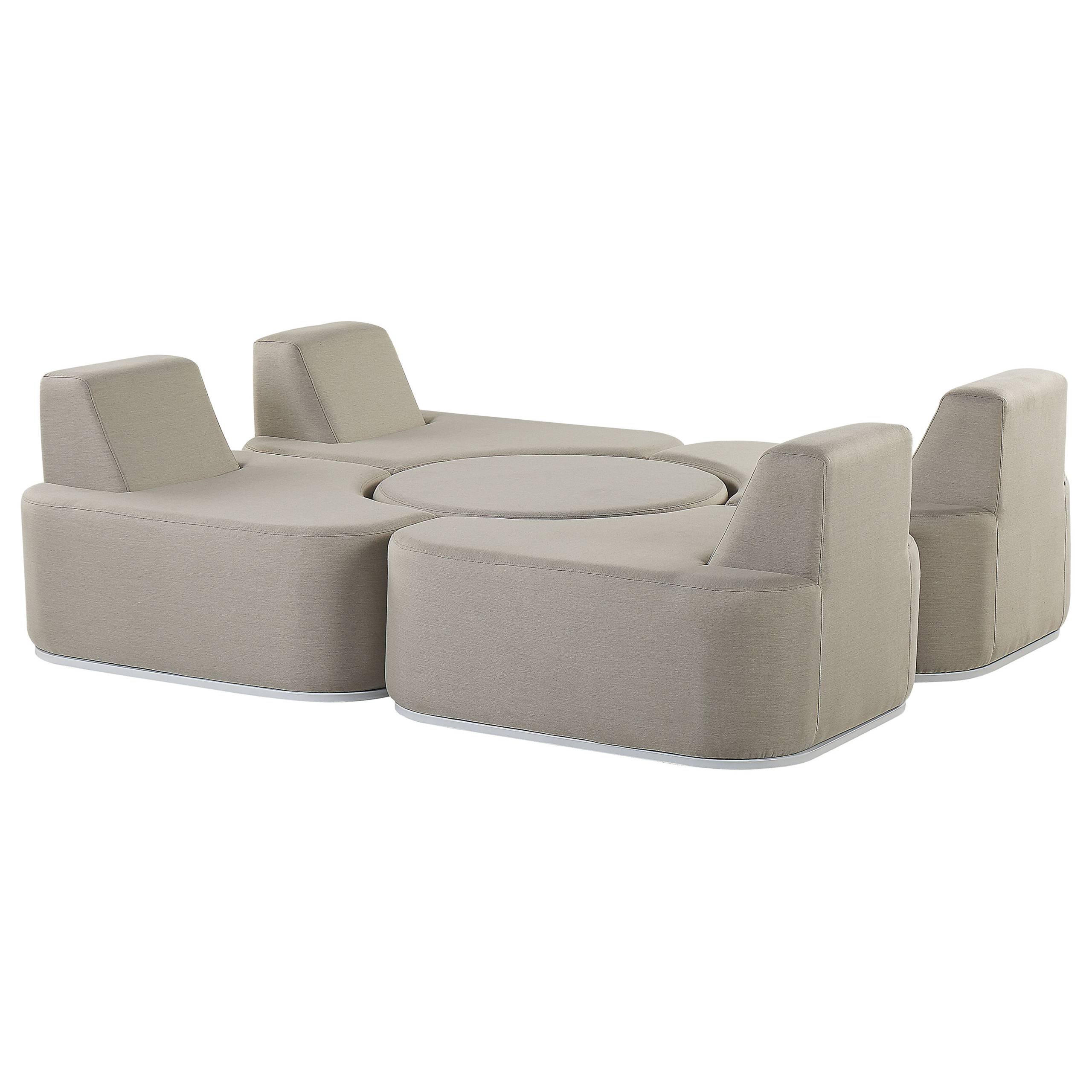 Beliani - Set de jardin, 4 Personnes Tissu Gris clair FABRO - Beliani - Image 4