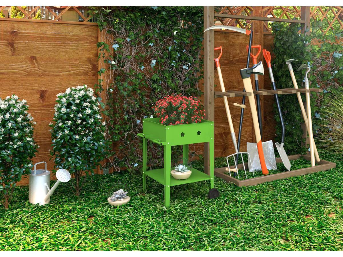 Habitat Et Jardin - Table De Rempotage Métal "laurier" - 55 X 55 X 80 Cm - Vert -habitat Et Jardin - Image 2