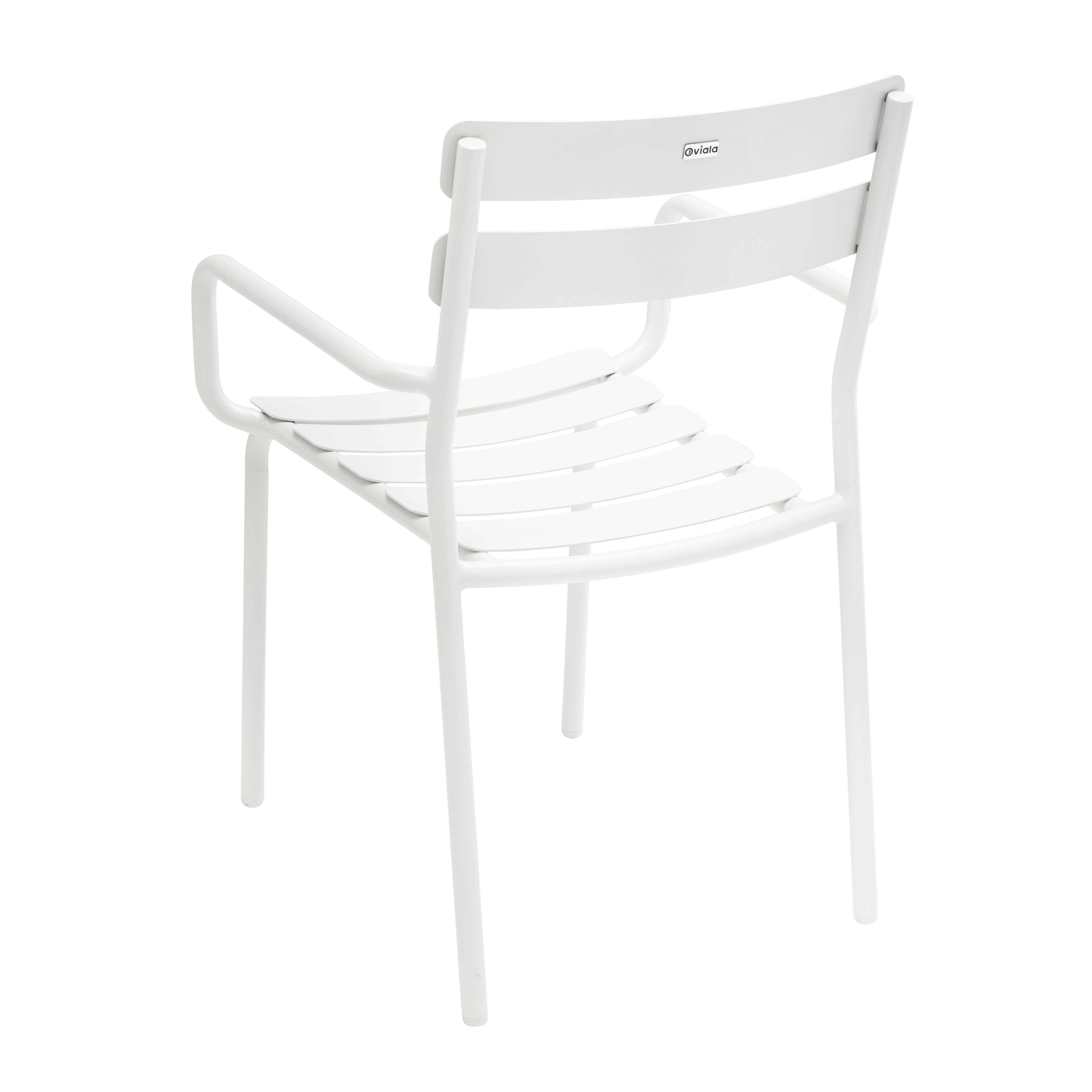 Oviala - Ensemble table inclinable 60 x 60 cm et 2 fauteuils blanc Almada - Oviala - Image 6