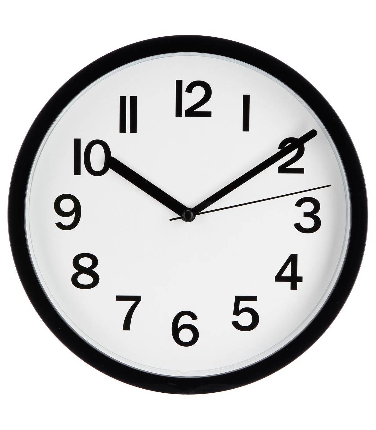 Pendule murale moderne Noir D 22 cm - Image 1
