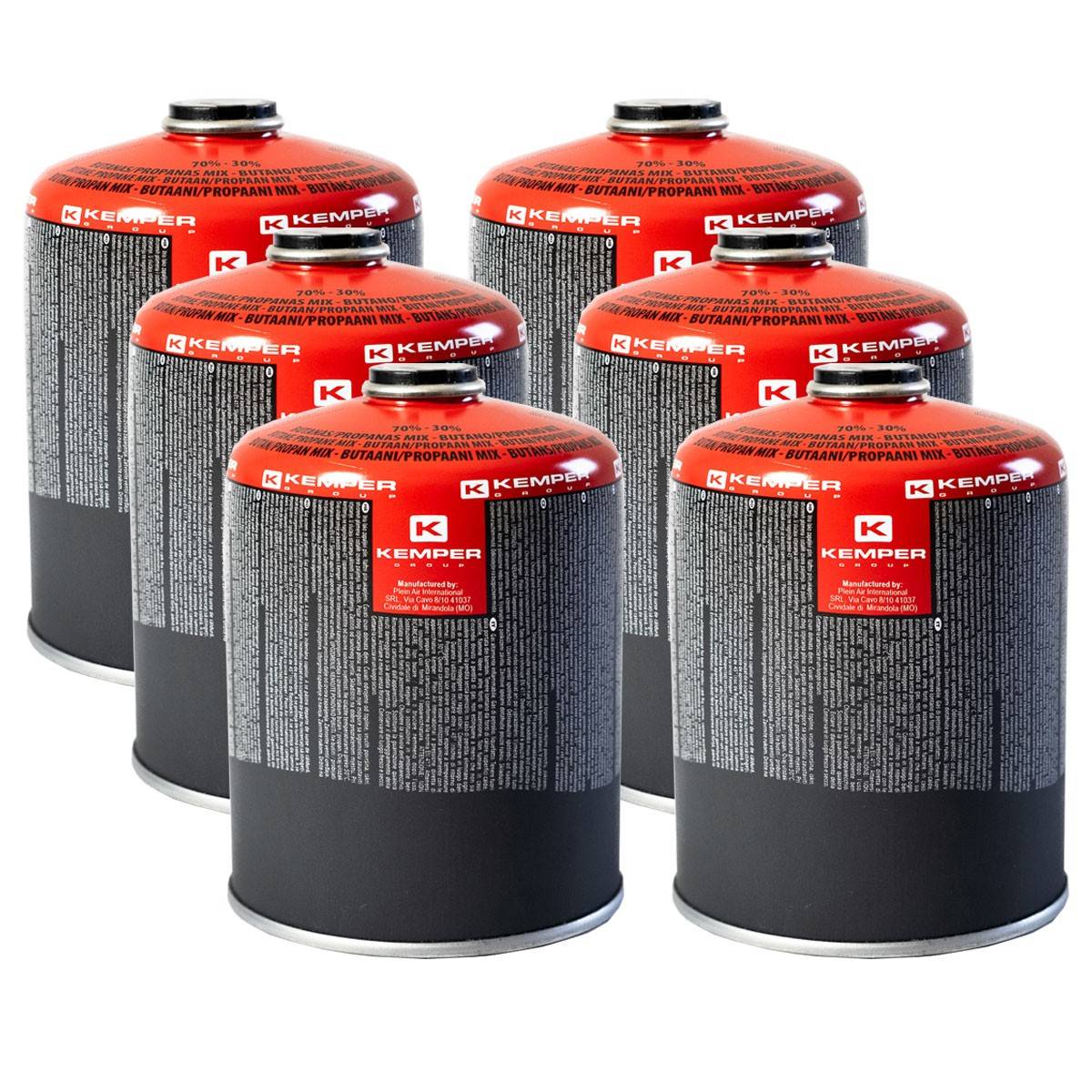 Pack de 6 Cartouches de gaz 450g Butane propane mix Valve 7/16 KEMPER - Image 1