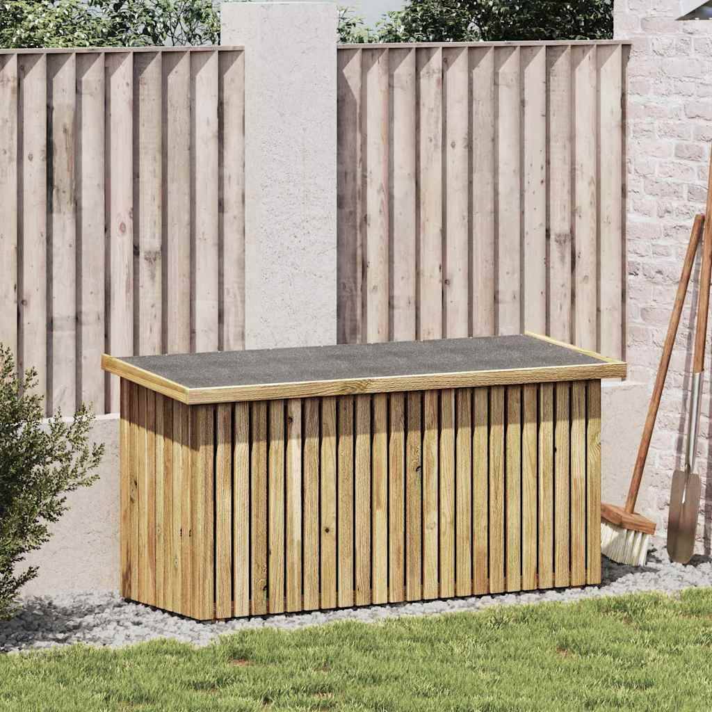 Boîte de Rangement Extérieur Pin Massif Imprégné Anti-UV Grande Capacité pour Outils et Coussins Marron – ComfortXL Outdoor Living - Image 1