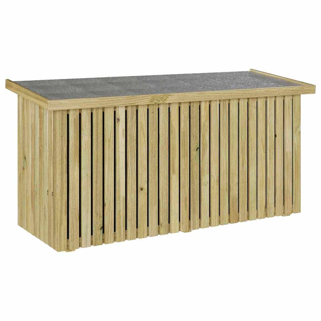 Boîte de Rangement Extérieur Pin Massif Imprégné Anti-UV Grande Capacité pour Outils et Coussins Marron – ComfortXL Outdoor Living - Image 2