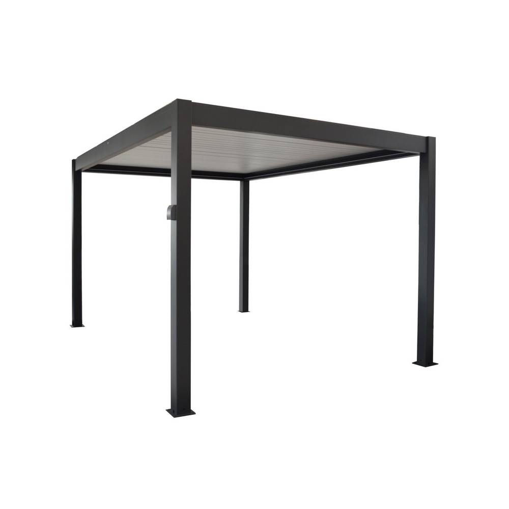 Proloisirs - Pergola autoportée Bioclimatique Autonome Zéphir 3 x 4 m Solaire en Aluminium - grey PROLOISIRS