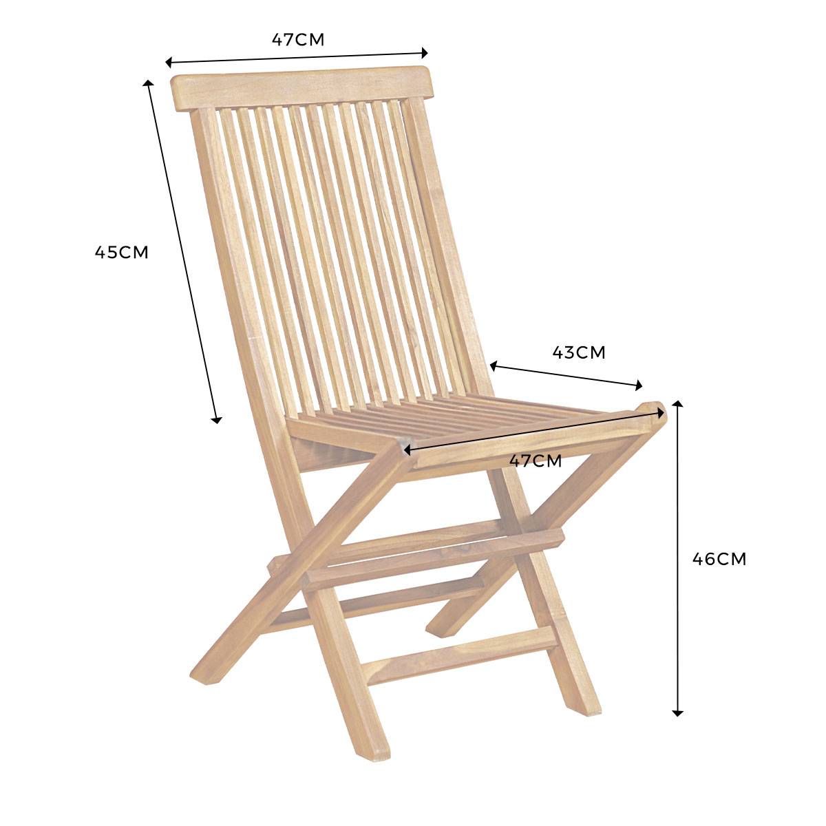 Salon de jardin en teck grade C Lombok : table ronde + 6 chaises - Cémonjardin - Image 7