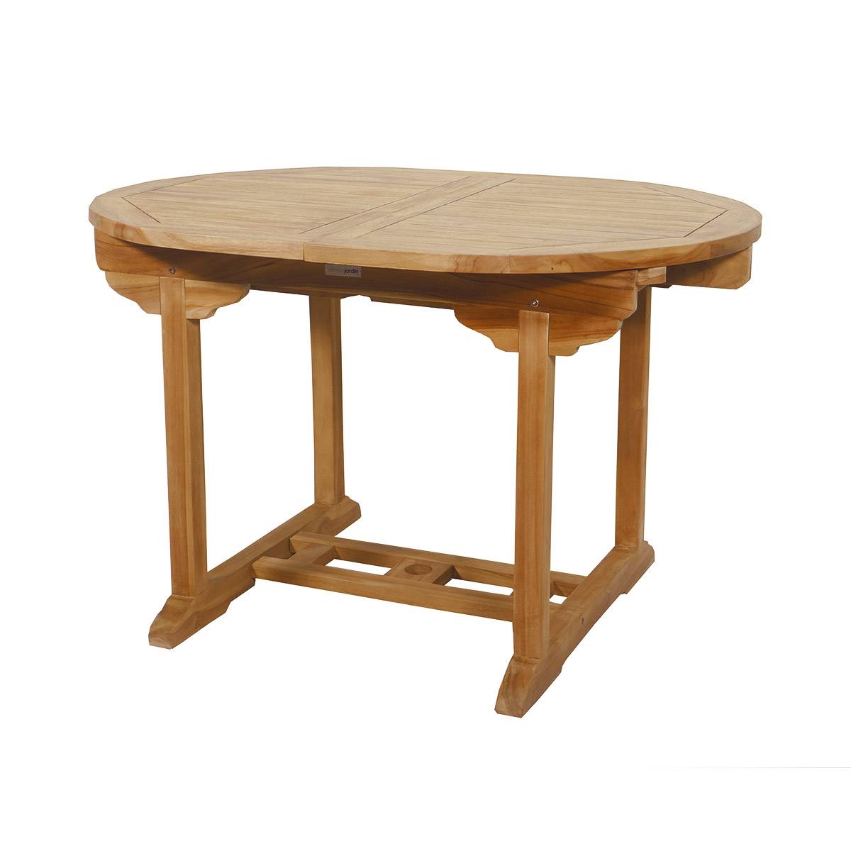 Salon de jardin en teck grade C Lombok : table ronde + 6 chaises - Cémonjardin - Image 4