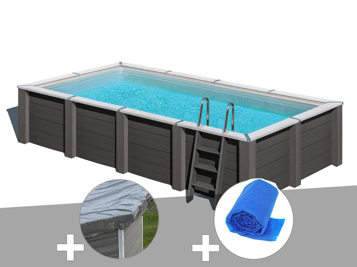 Gré - Kit piscine composite Gré Avant-Garde carrée 5,95 x 3,15 x 1,26 m + Bâche hiver + Bâche à bulles - Image 2