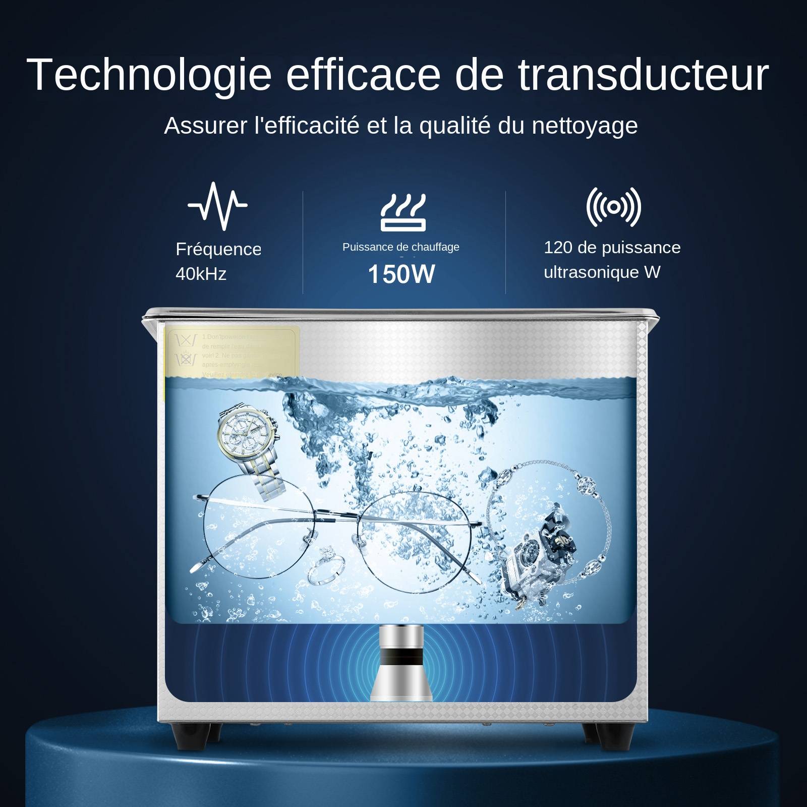 VEVOR Nettoyeur à ultrasons professionnel 3L, affichage digital ultrasonique (3L) - Image 3
