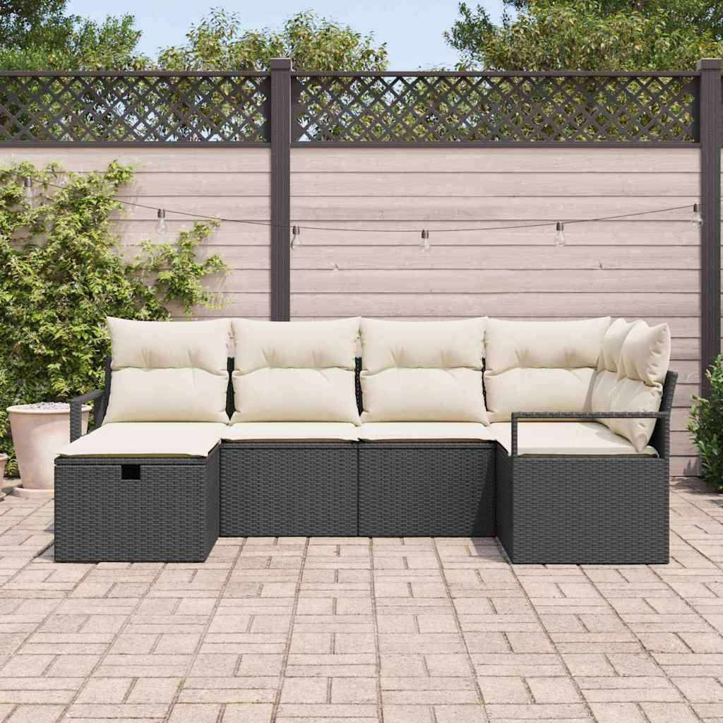 ComfortXL - Salon Bas de Jardin Polyrotin - Modules avec Rangement et Coussins Confortables - Noir et Crème – ComfortXL Outdoor Living - Image 3