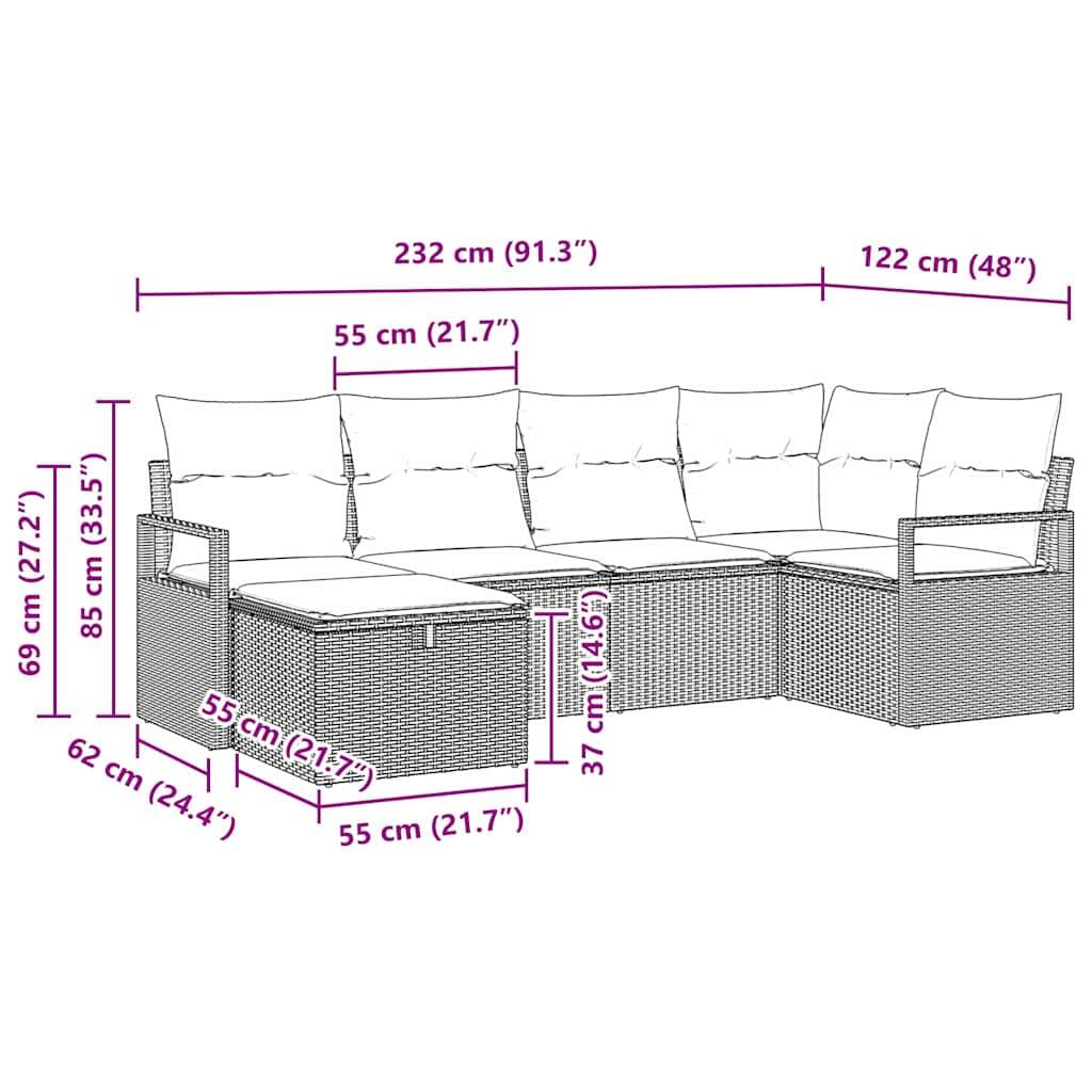 ComfortXL - Salon Bas de Jardin Polyrotin - Modules avec Rangement et Coussins Confortables - Noir et Crème – ComfortXL Outdoor Living - Image 8