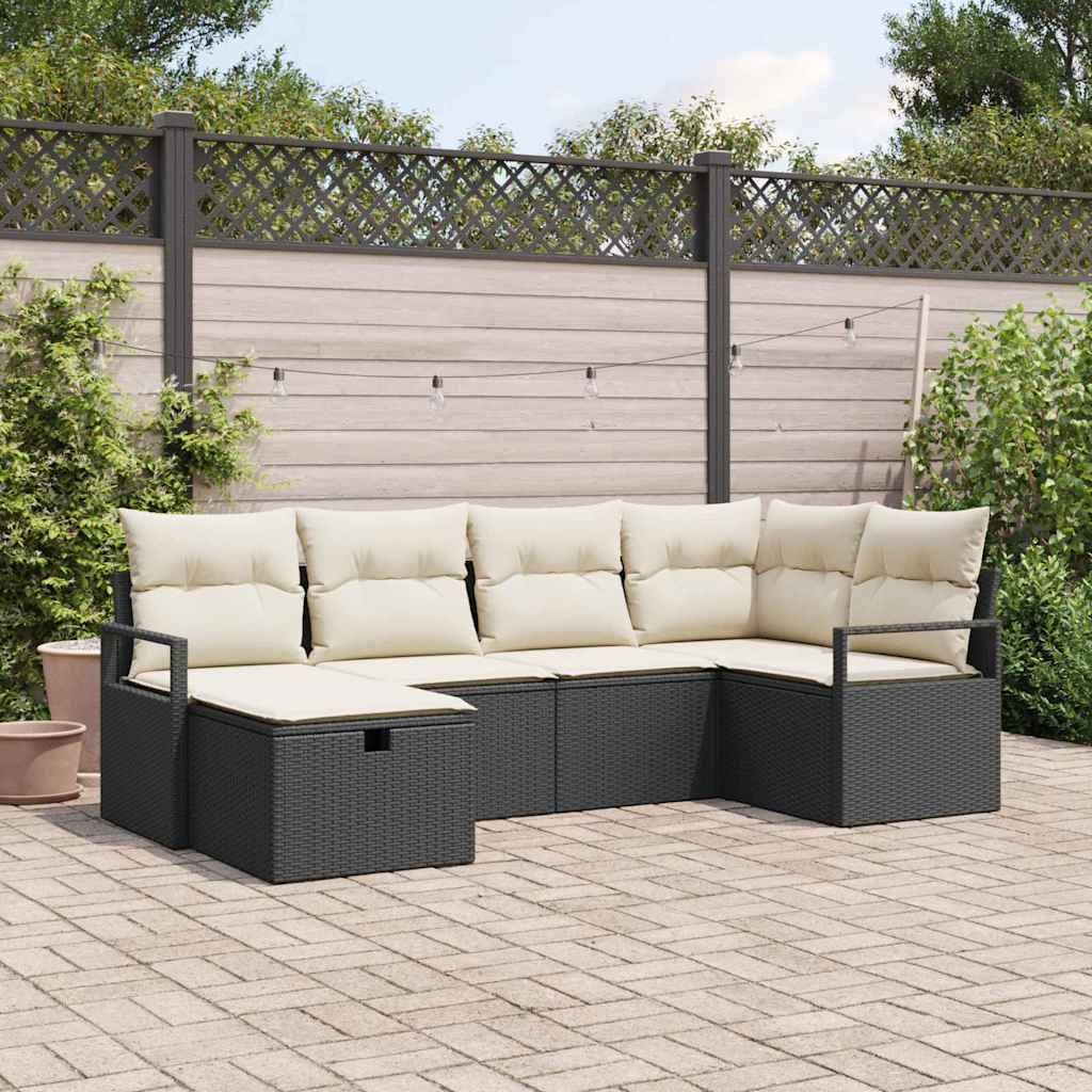 ComfortXL - Salon Bas de Jardin Polyrotin - Modules avec Rangement et Coussins Confortables - Noir et Crème – ComfortXL Outdoor Living - Image 1