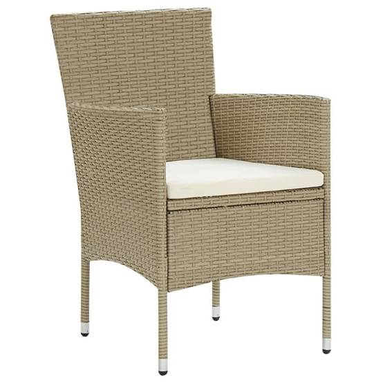 5 pcs Salon de jardin - Salon d'extérieur - Mobilier de jardin Poly rotin Beige - Image 4