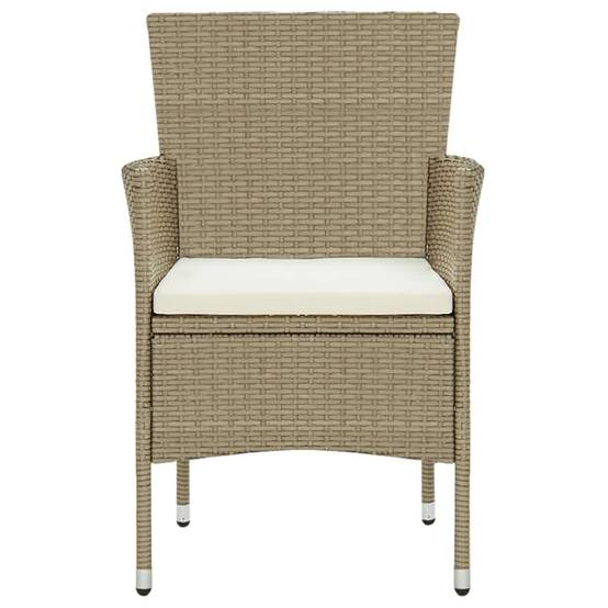 5 pcs Salon de jardin - Salon d'extérieur - Mobilier de jardin Poly rotin Beige - Image 5