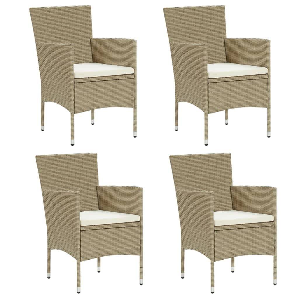 5 pcs Salon de jardin - Salon d'extérieur - Mobilier de jardin Poly rotin Beige - Image 3