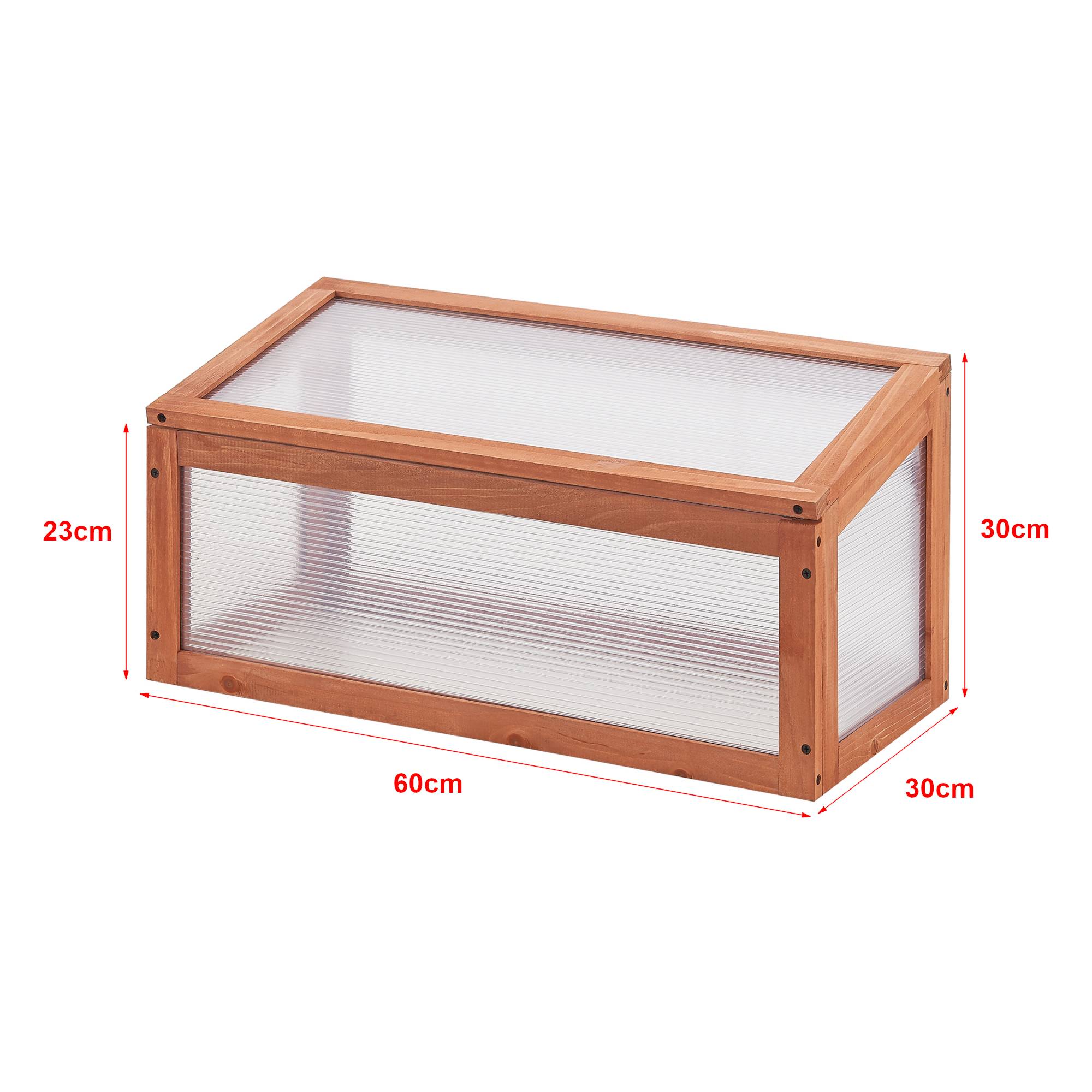 Casa.Pro - Châssis de jardin Laarbeek toiture relevable en appentis en polycarbonate et pin 60 x 30 x 23-30 cm [casa.pro] - Image 3