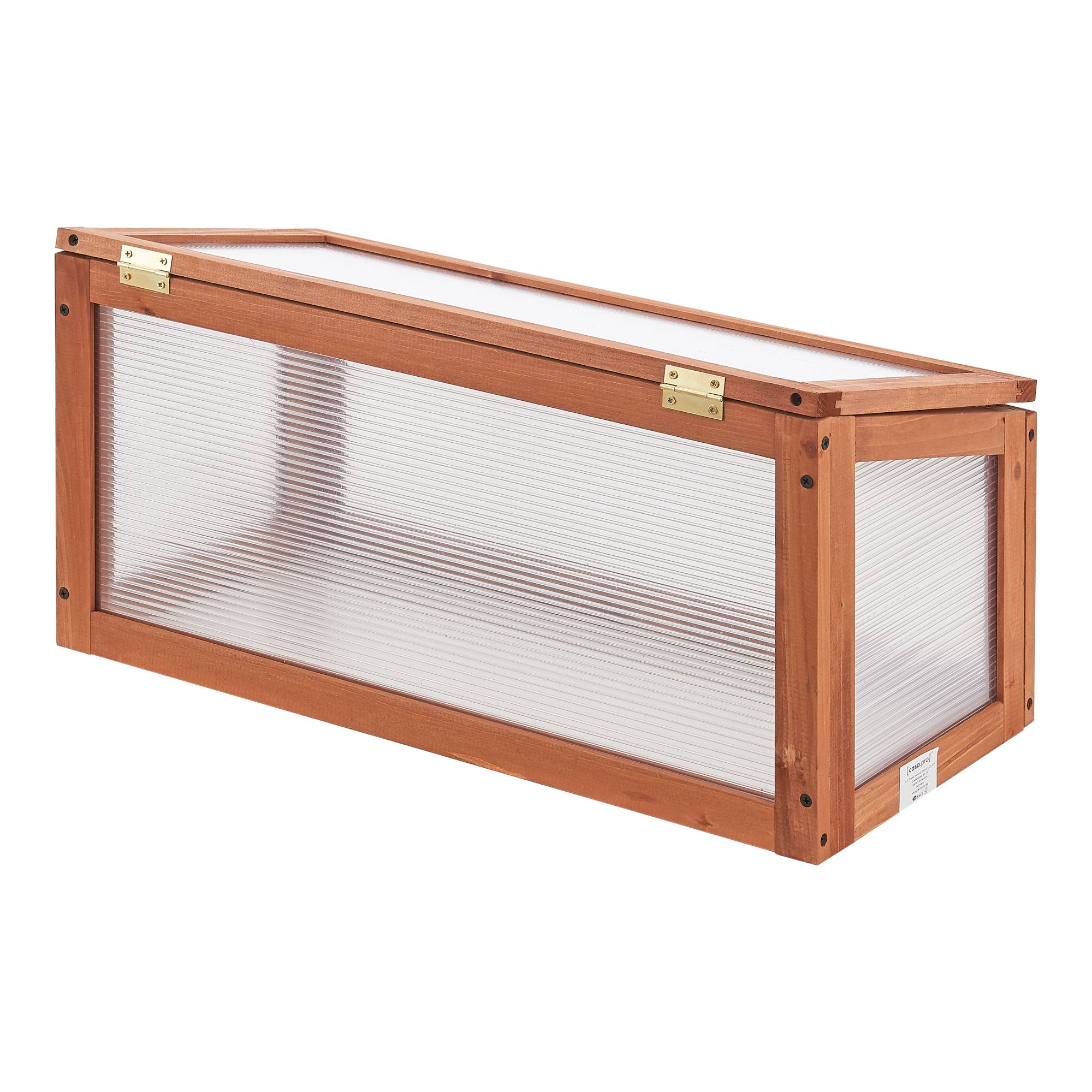 Casa.Pro - Châssis de jardin Laarbeek toiture relevable en appentis en polycarbonate et pin 60 x 30 x 23-30 cm [casa.pro] - Image 6