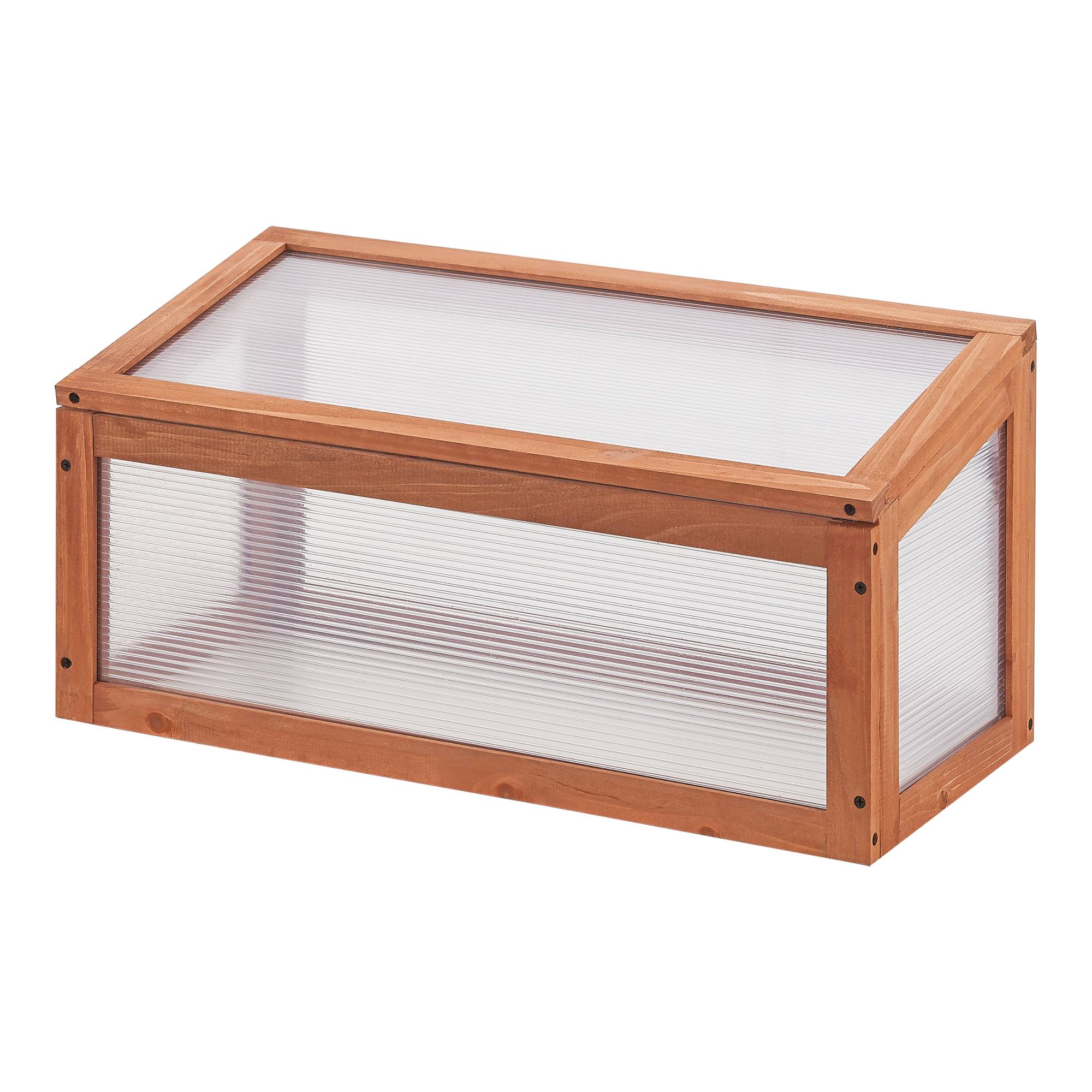Casa.Pro - Châssis de jardin Laarbeek toiture relevable en appentis en polycarbonate et pin 60 x 30 x 23-30 cm [casa.pro] - Image 1
