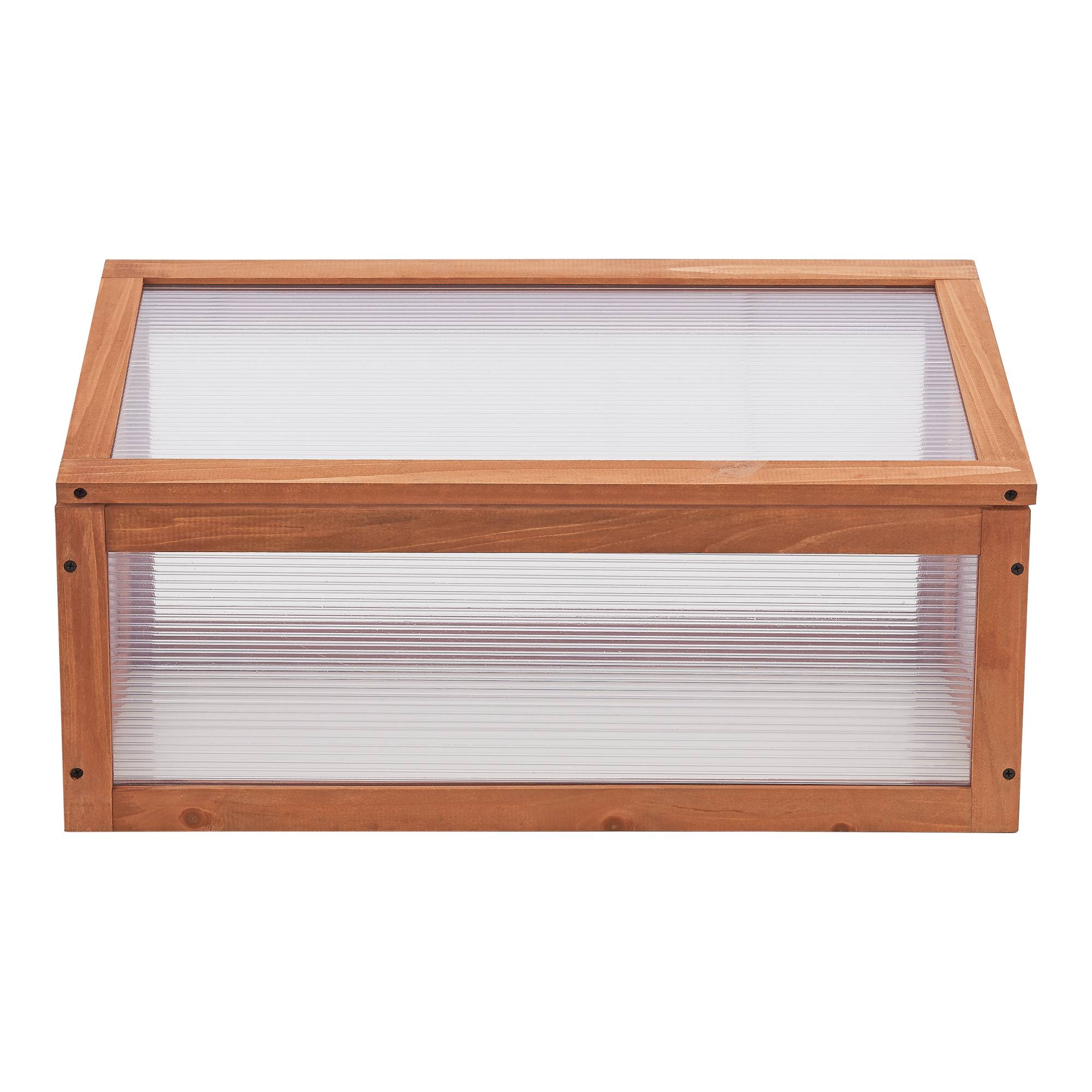 Casa.Pro - Châssis de jardin Laarbeek toiture relevable en appentis en polycarbonate et pin 60 x 30 x 23-30 cm [casa.pro] - Image 5
