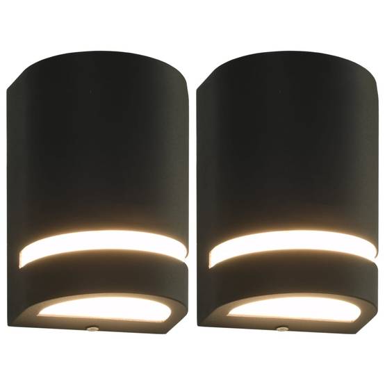 2pcs Appliques murales d'extérieur - Lampes murales d'extérieur 35 W Noir Demi-rond g1 - Image 2