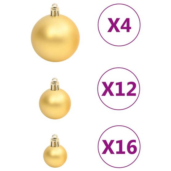 Ensemble de boules de Noël - Ornements de Noël - décorations de Noël 111 pièces doré polystyrène - Image 5