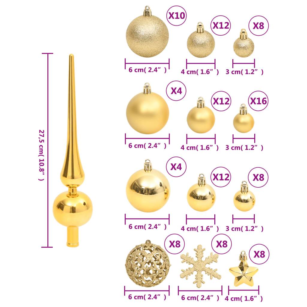Ensemble de boules de Noël - Ornements de Noël - décorations de Noël 111 pièces doré polystyrène - Image 10
