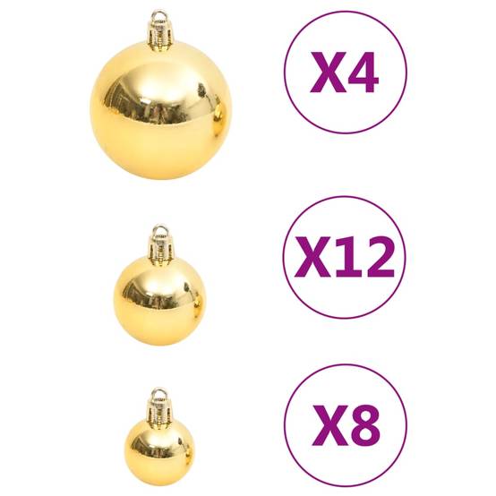 Ensemble de boules de Noël - Ornements de Noël - décorations de Noël 111 pièces doré polystyrène - Image 6