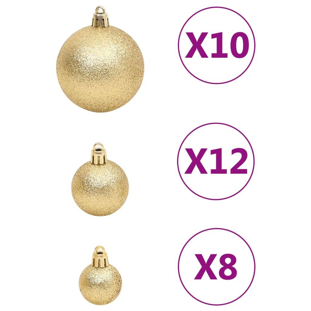 Ensemble de boules de Noël - Ornements de Noël - décorations de Noël 111 pièces doré polystyrène - Image 7