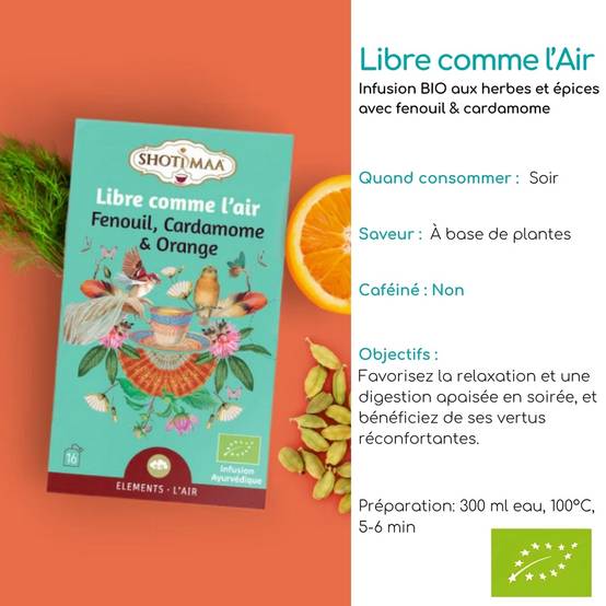 Tisane Bio sans Caféine – Infusions Bio Plante Naturelles Libre comme l'Air - Idéale en soirée - Ingrédients naturelles de qualité - Image 2